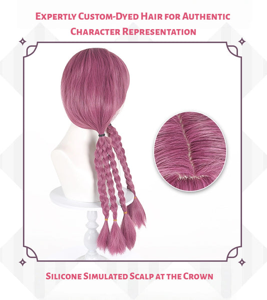 Aura the Guillotine Cosplay Wig | Pink & Purple Twin Braids | Sousou no Frieren