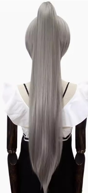 80cm Claw Clip Ponytail Cosplay Wig - 30cm Base wig with Clip-in Extension for Ancient & Fantasy Styles