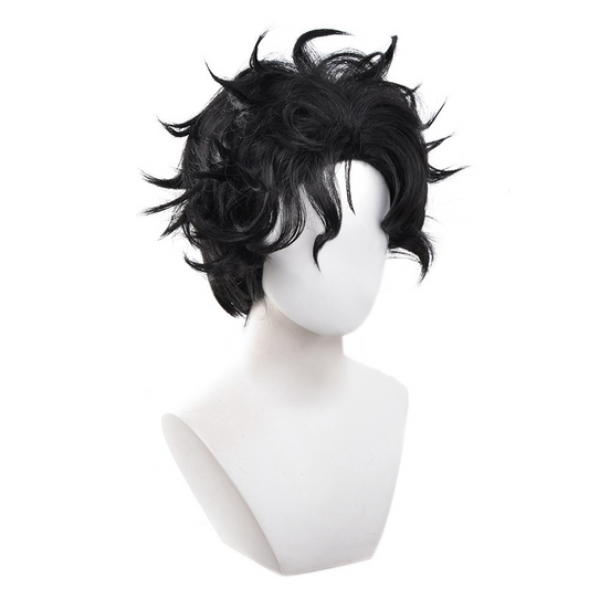 Kengo Takakura Cosplay Wig from DAN DA DAN - Textured Black Short Hair for Ghost Hunters