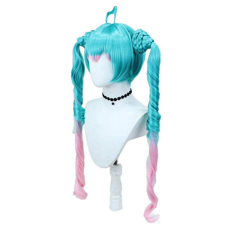 Hatsune Miku Darkscene / Galscene Cosplay Wig - Green to Pink Ombre Twin Tails
