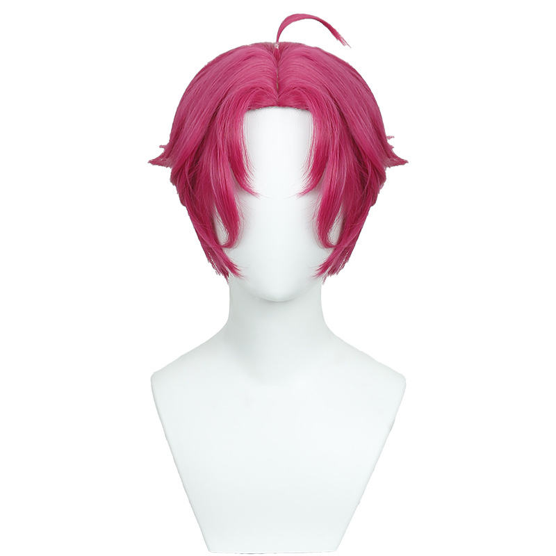 Abby Boys Cosplay Wig from KPop Demon Hunters - Realistic Scalp & Red Short Hair Styling Base