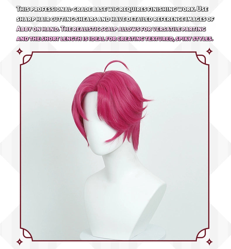 Abby Boys Cosplay Wig from KPop Demon Hunters - Realistic Scalp & Red Short Hair Styling Base