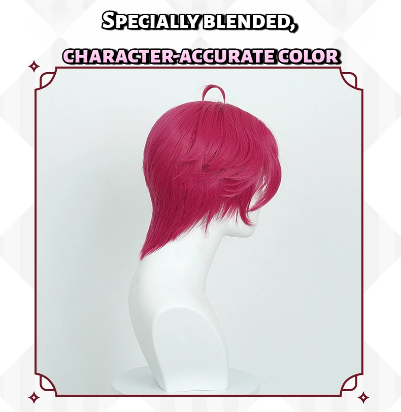 Abby Boys Cosplay Wig from KPop Demon Hunters - Realistic Scalp & Red Short Hair Styling Base