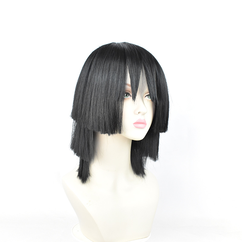 Obanai Iguro Cosplay Wig | Triple-Layer Thick Cut | Snake Pillar Style
