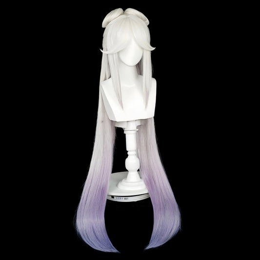 Genshin Impact Ningguang 'Opulent Splendor' Cosplay Wig - 120cm Long Blue Gradient with Detachable Bun (Uncut)