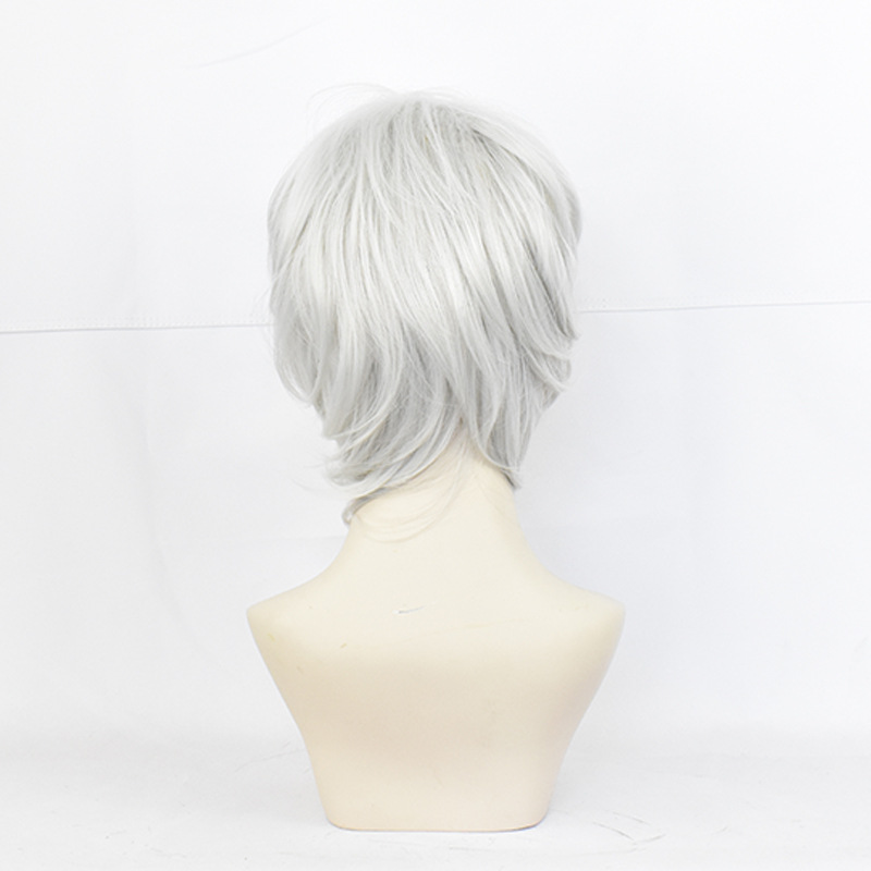 Rui Cosplay Wig | Lower Moon Five Silver White Bob Cut | Demon Slayer