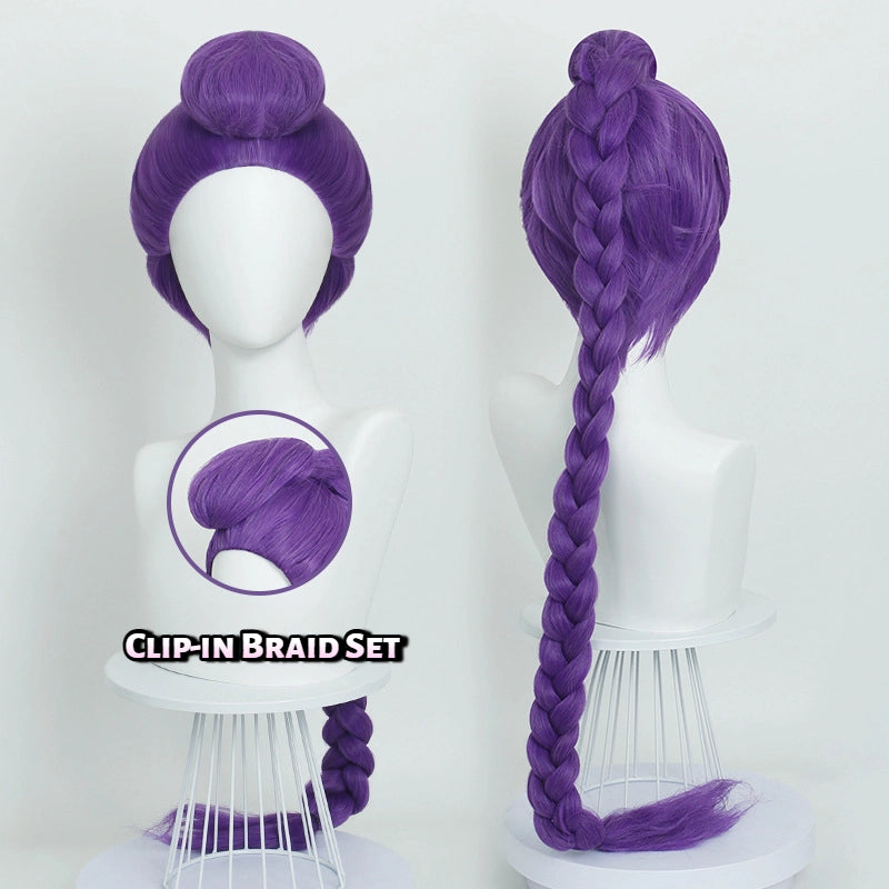 Rumi Kids Cosplay Wig | All-in-One & Clip-On Braids | KPop Demon Hunters Child Size