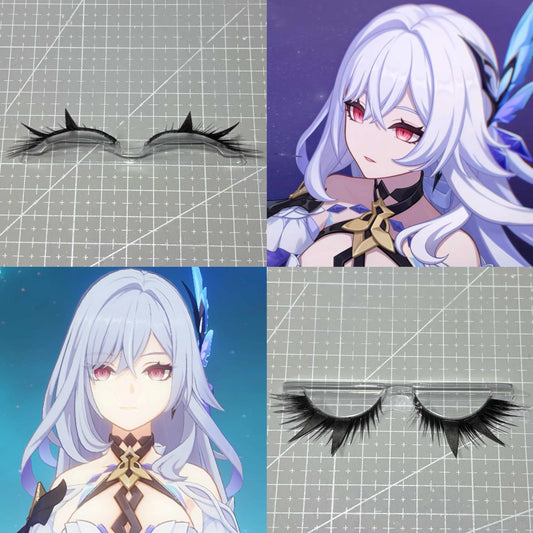Genshin Impact Skirk Cosplay Eyelashes | Abyss Master's Sharp & Mysterious Style Lashes