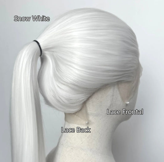 White & Silver Shades Cosplay Wigs | Pre-Plucked Lace Frontals for Anime Characters