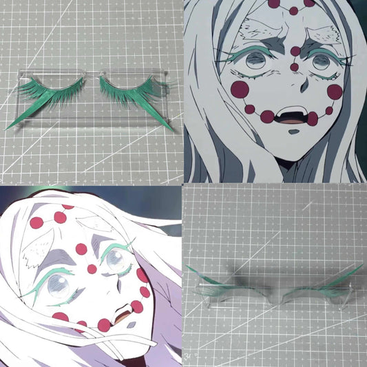 Demon Slayer Spider Mother Cosplay Eyelashes | Green Anime Lashes (Mount Natagumo Arc)