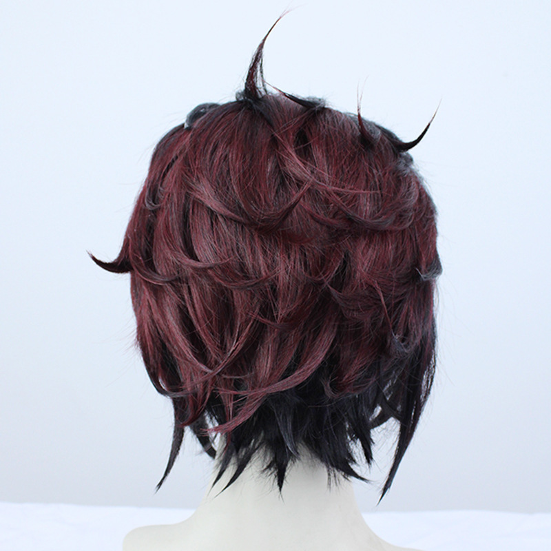 Tanjiro Kamado Cosplay Wig | Unstyled Red Black Gradient Base | Demon Slayer