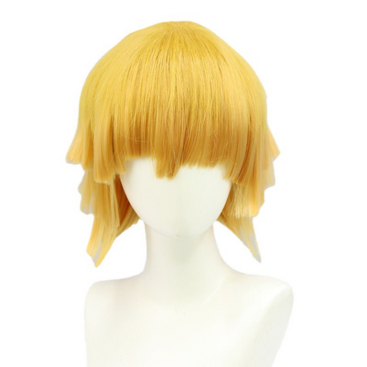 Demon Slayer Cosplay Wig - Zenitsu Agatsuma | Spiky Yellow Orange Layered Cut