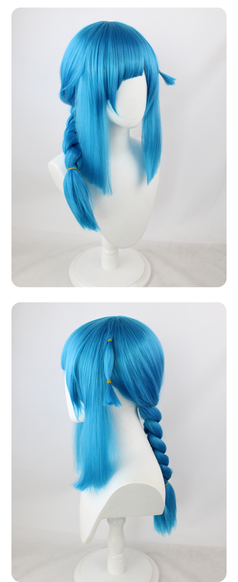 Young Jinx (Powder) Short Blue Cosplay Wig | From Arcane: League of Legends