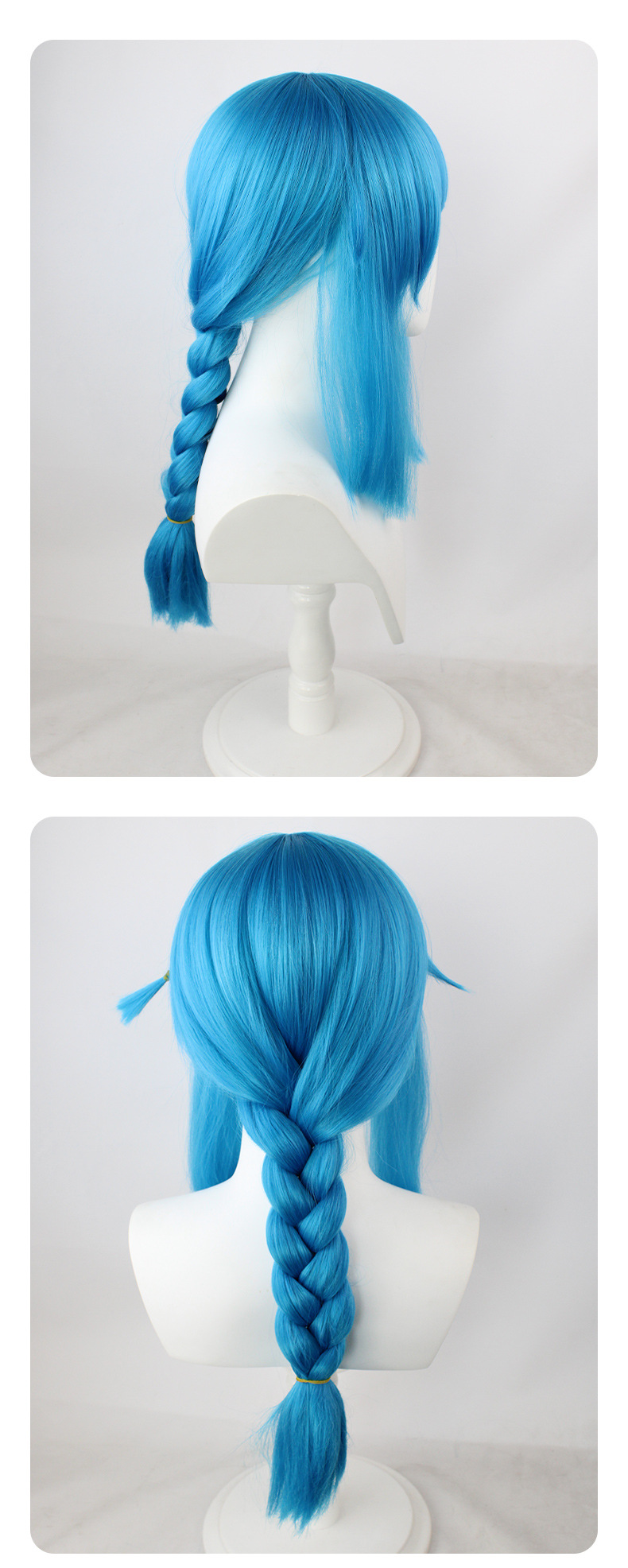 Young Jinx (Powder) Short Blue Cosplay Wig | From Arcane: League of Legends