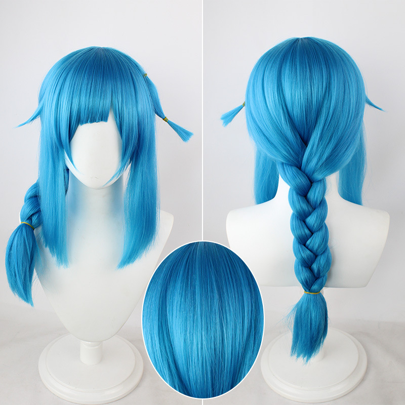 Young Jinx (Powder) Short Blue Cosplay Wig | From Arcane: League of Legends