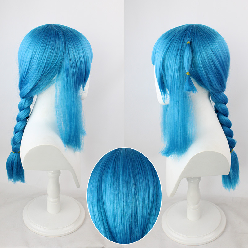 Young Jinx (Powder) Short Blue Cosplay Wig | From Arcane: League of Legends