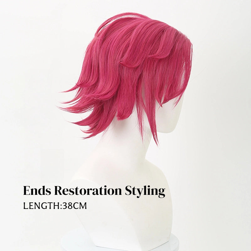 Vi Pink Short Cosplay Wig from Arcane & League of Legends | Punk Undercut Style