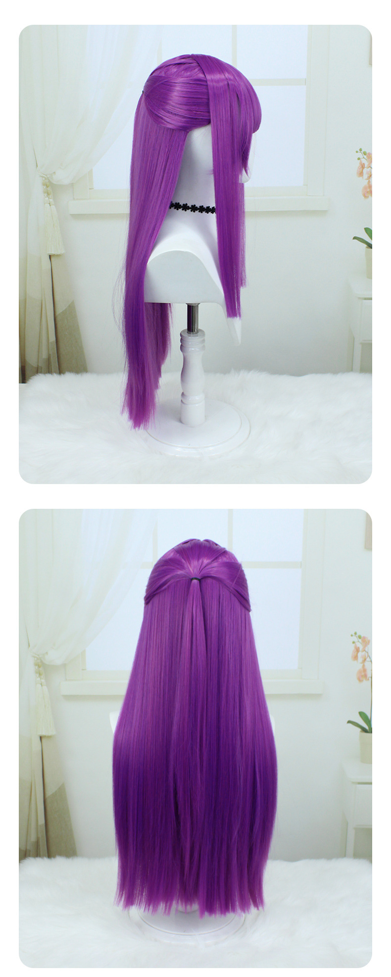 Fern Cosplay Wig from Sousou no Frieren | Platinum Blonde Wig with Skin Top & Rose Netting