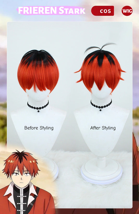 Stark Two-Tone Cosplay Wig | From Sousou no Frieren | Custom Blended Colors