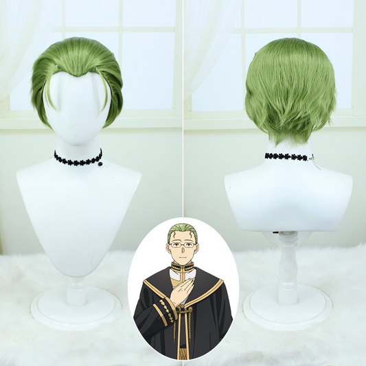 Heiter Green Slicked Back Cosplay Wig | Multi-Blend Fibers | From Sousou no Frieren