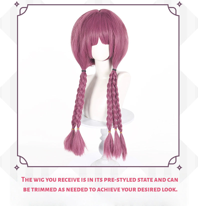 Aura Fluffy Pink & Purple Braided Cosplay Wig | Custom Blended Colors | From Sousou no Frieren