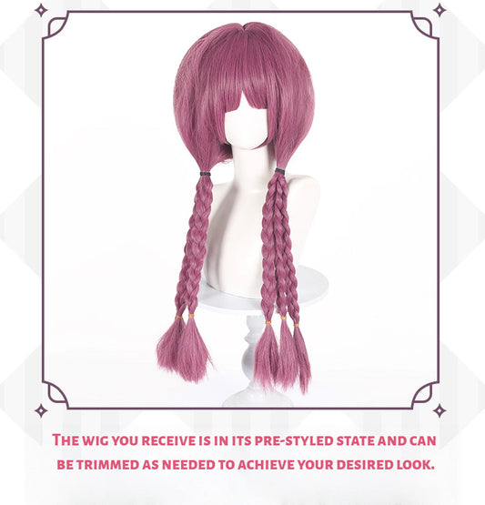 Aura Fluffy Pink & Purple Braided Cosplay Wig | Custom Blended Colors | From Sousou no Frieren