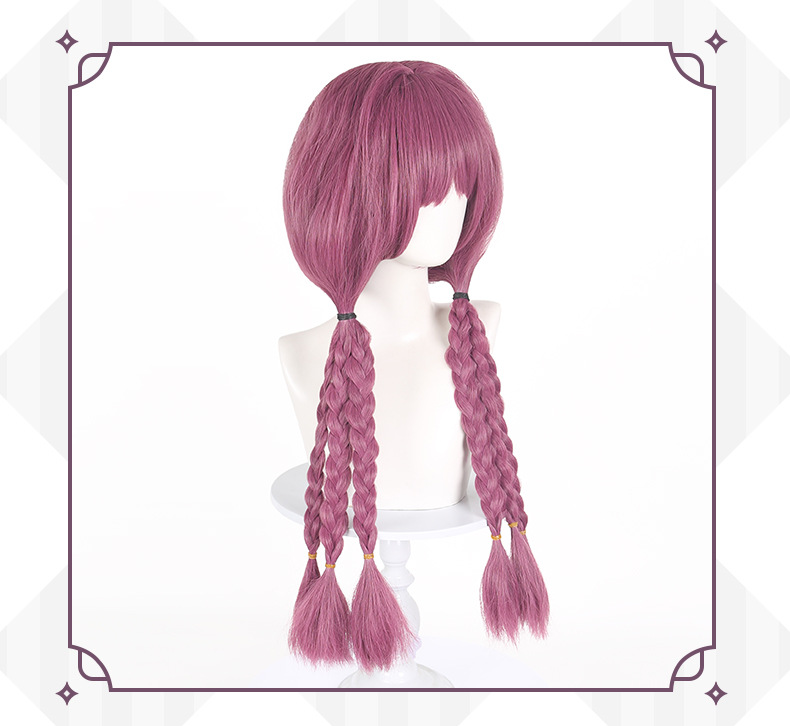 Aura the Guillotine Cosplay Wig | Pink & Purple Twin Braids | Sousou no Frieren