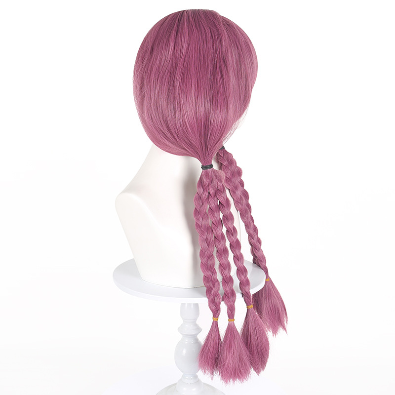 Aura Fluffy Pink & Purple Braided Cosplay Wig | Custom Blended Colors | From Sousou no Frieren