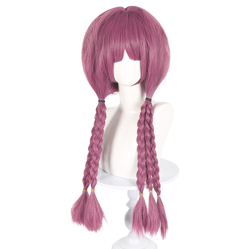 Aura Fluffy Pink & Purple Braided Cosplay Wig | Custom Blended Colors | From Sousou no Frieren