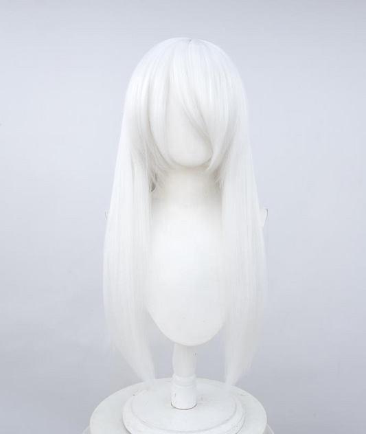 60cm Universal Crimped Cosplay Wig - Heat-Resistant Fluffy Synthetic Hair with Rose Netting