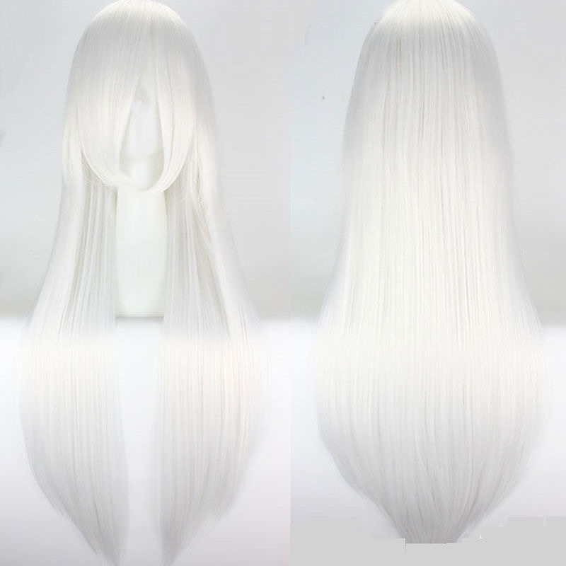 100cm Universal Cosplay Wig - Heat-Resistant Long Synthetic Hair with Pre-Cut Fringe