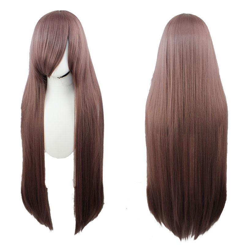 100cm Universal Cosplay Wig - Heat-Resistant Long Synthetic Hair with Pre-Cut Fringe