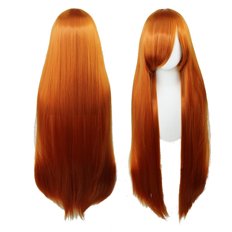 100cm Universal Cosplay Wig - Heat-Resistant Long Synthetic Hair with Pre-Cut Fringe