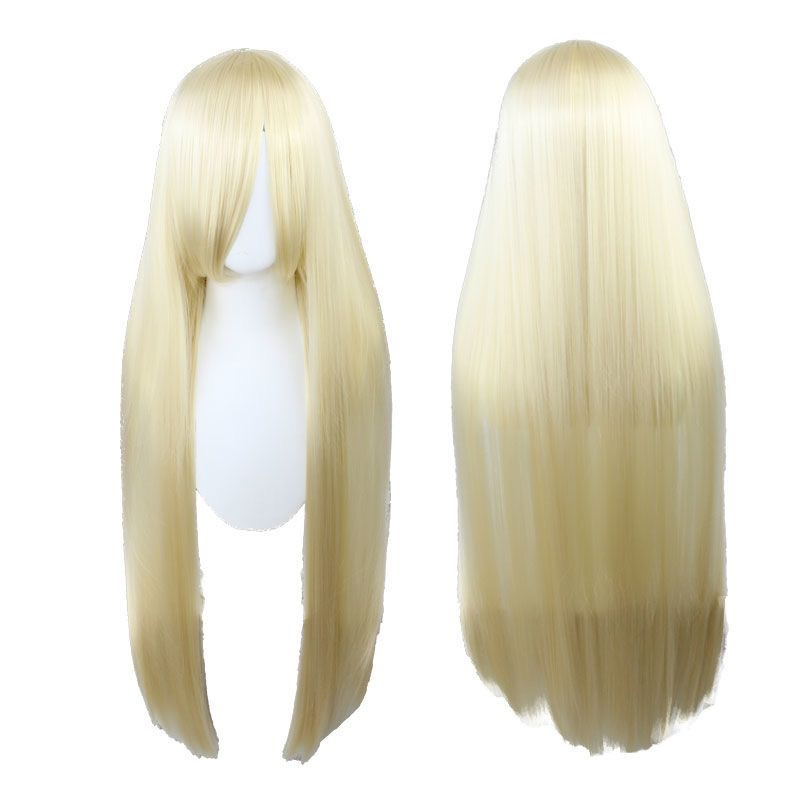 100cm Universal Cosplay Wig - Heat-Resistant Long Synthetic Hair with Pre-Cut Fringe