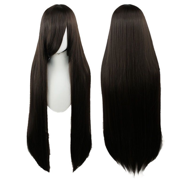 100cm Universal Cosplay Wig - Heat-Resistant Long Synthetic Hair with Pre-Cut Fringe