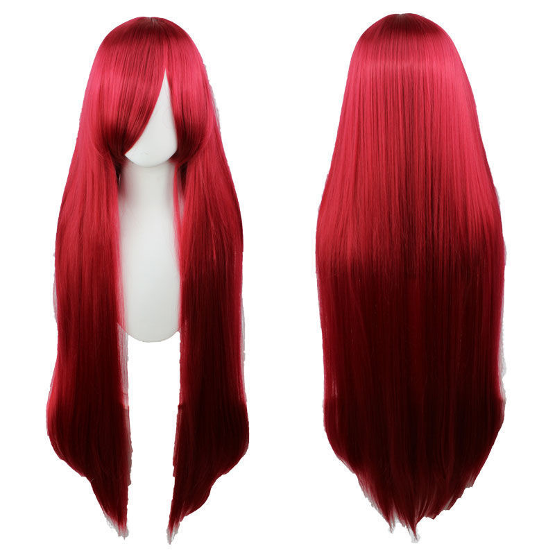 100cm Universal Cosplay Wig - Heat-Resistant Long Synthetic Hair with Pre-Cut Fringe