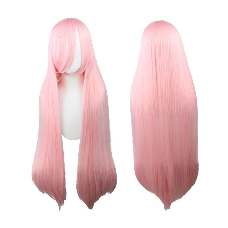 100cm Universal Cosplay Wig - Heat-Resistant Long Synthetic Hair with Pre-Cut Fringe