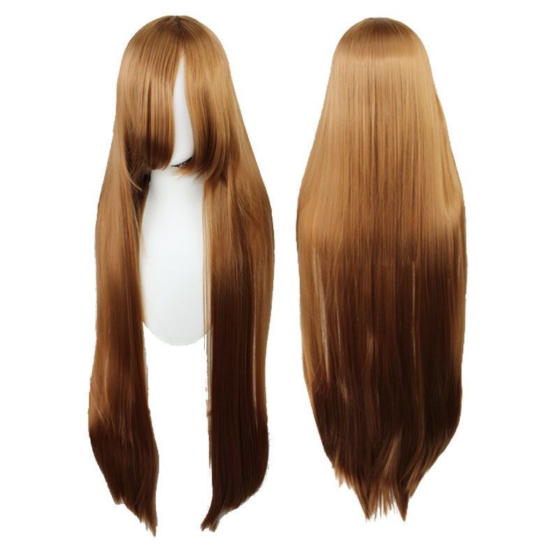 100cm Universal Cosplay Wig - Heat-Resistant Long Synthetic Hair with Pre-Cut Fringe