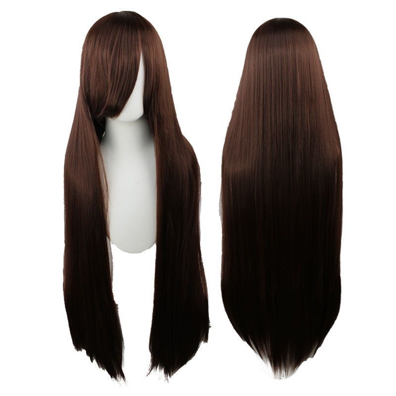 100cm Universal Cosplay Wig - Heat-Resistant Long Synthetic Hair with Pre-Cut Fringe