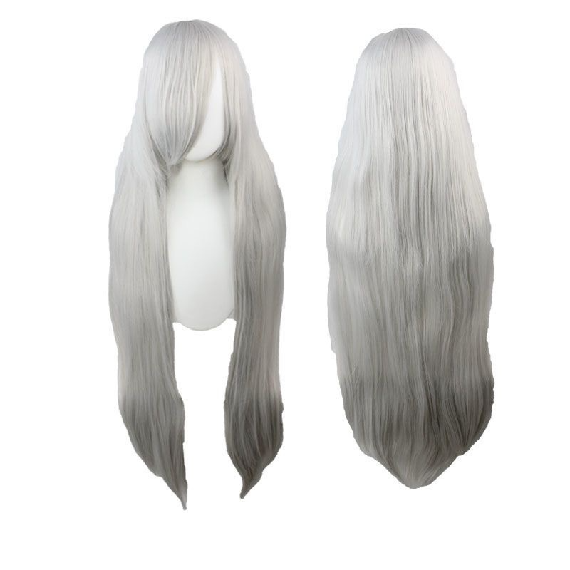 100cm Universal Cosplay Wig - Heat-Resistant Long Synthetic Hair with Pre-Cut Fringe