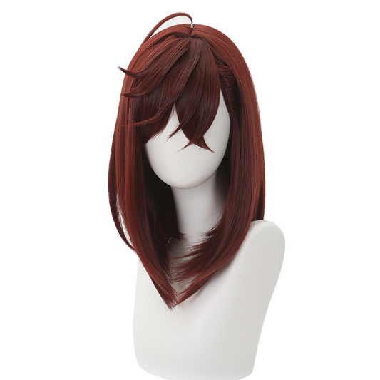 Ayase Momo Cosplay Wig from DAN DA DAN - Short Dark Red Bob with Headband