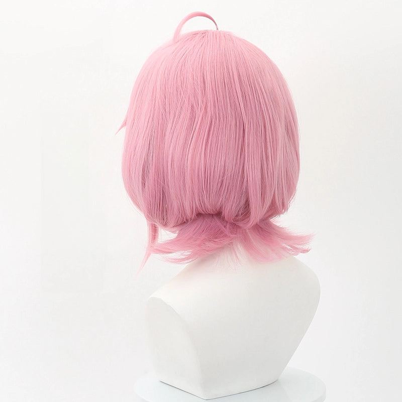 Shiratori Aira Cosplay Wig from DAN DA DAN - Short Layered White Hair with Subtle Pink Tones