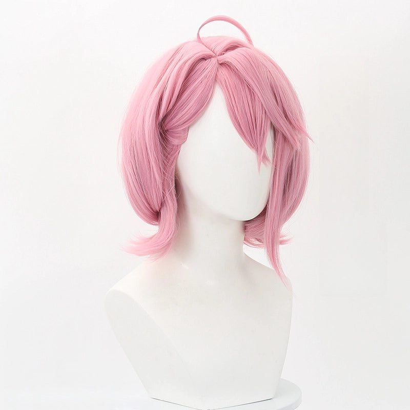 Shiratori Aira Cosplay Wig from DAN DA DAN - Short Layered White Hair with Subtle Pink Tones