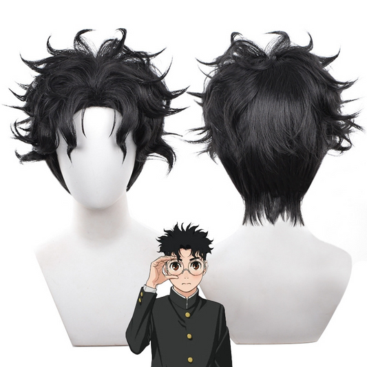 Kengo Takakura Cosplay Wig from DAN DA DAN - Textured Black Short Hair for Ghost Hunters