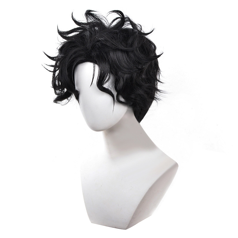 Kengo Takakura Cosplay Wig from DAN DA DAN - Textured Black Short Hair for Ghost Hunters