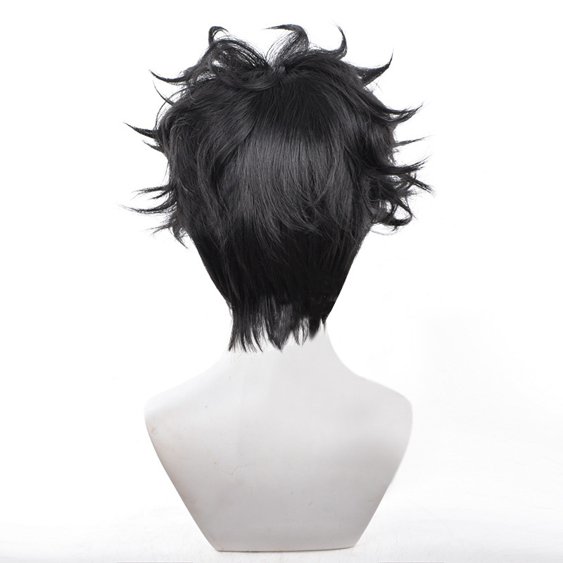 Kengo Takakura Cosplay Wig from DAN DA DAN - Textured Black Short Hair for Ghost Hunters