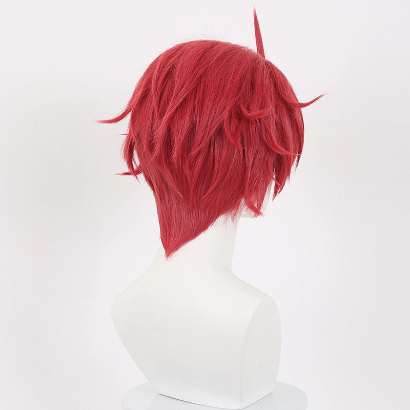 Jin Enjoji Cosplay Wig from DAN DA DAN - Spiky Red Short Hair for Leader Character