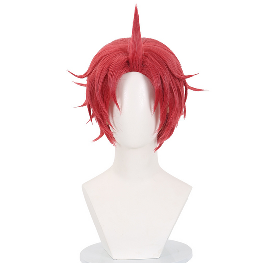 Jin Enjoji Cosplay Wig from DAN DA DAN - Spiky Red Short Hair for Leader Character