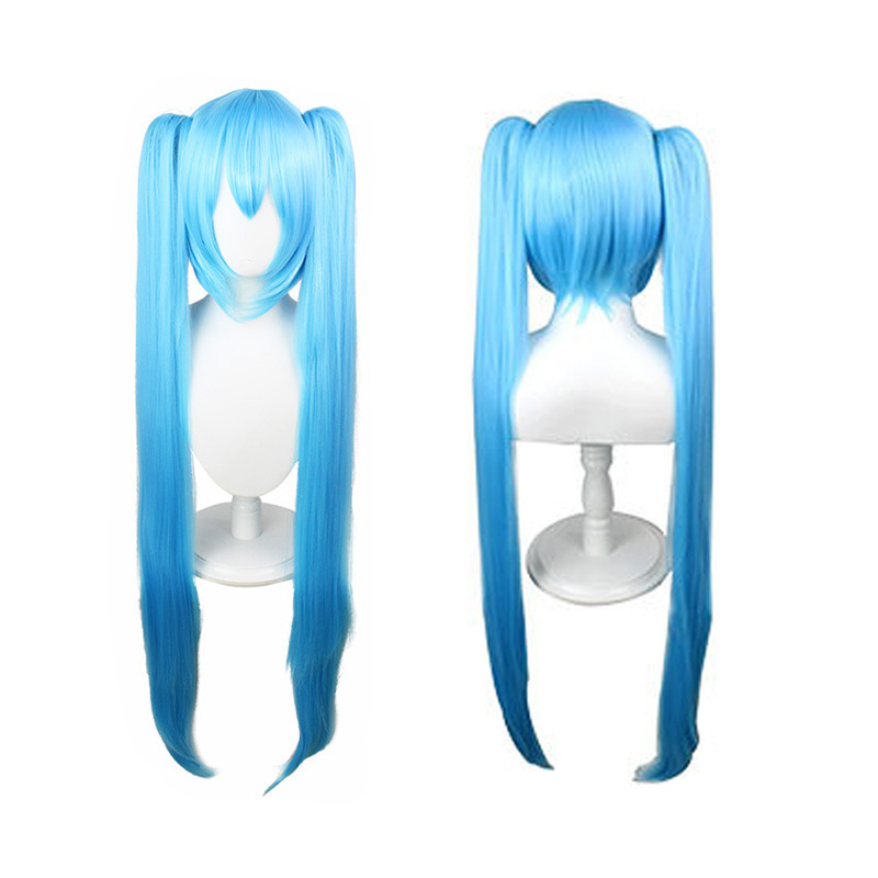 Hatsune Miku Cosplay Wig - 110cm Twin Tails with Realistic Scalp (Multiple Colors Available)