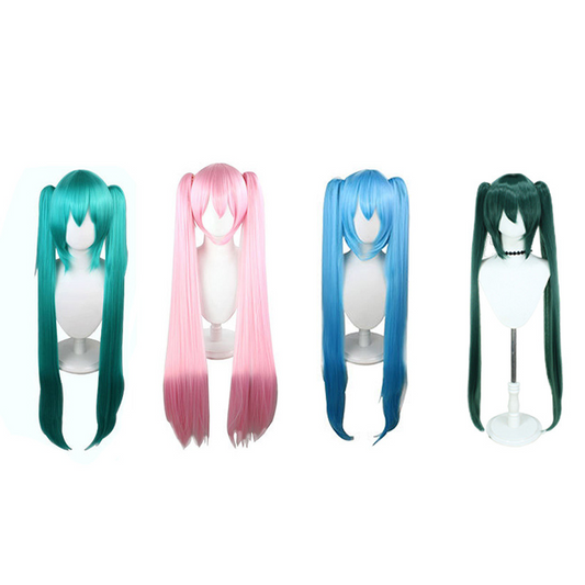 Hatsune Miku Cosplay Wig - 110cm Twin Tails with Realistic Scalp (Multiple Colors Available)